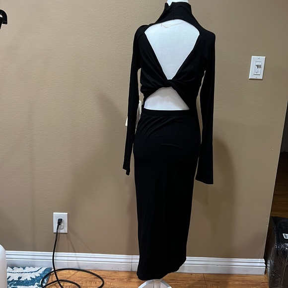 Enza Costa Twist Back long Sleeve Rib Dress - Picture 4 of 9